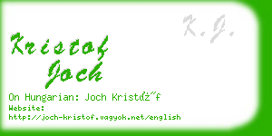 kristof joch business card